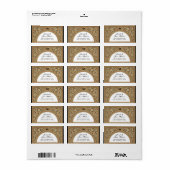 ÉTIQUETTE DE ADRESSE Mariage or élégant à arc flor (Feuille entière)