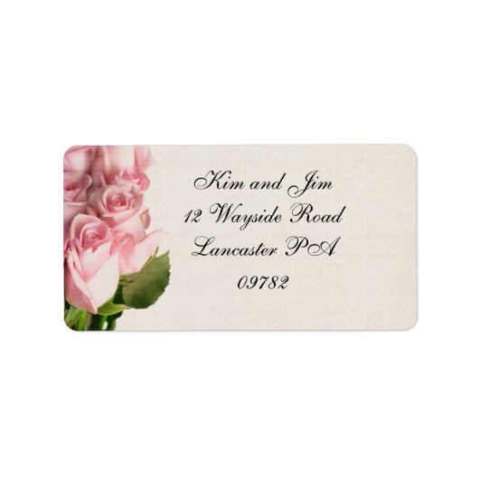 étiquette de adresse mariage rose (Devant)