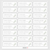 Étiquette de adresse mariage rustique (Feuille)