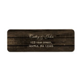 Étiquette de adresse mariage rustique Barnwood (Devant)