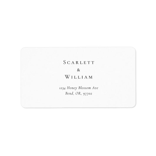 Étiquette de adresse Mariage simple et moderne (Devant)