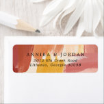 Étiquette de adresse Mariage Terracotta Sunrise<br><div class="desc">Avec de belles touches de pinceau abstraites. La terre cuite est une couleur populaire pour les mariages. Jumelée aux tons orange et marigold, cette suite d'invitation est à la fois sophistiquée et vibrante. Les étiquettes d'adresse de retour mariage ajoutent du style à vos enveloppes mariages, y compris celles pour vos...</div>