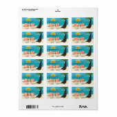 Étiquette de adresse Mariage tropical (Feuille entière)