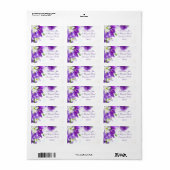 étiquette de adresse mariage violet (Feuille entière)