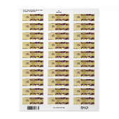 Étiquette de adresse Mariage violet pour monogramm (Feuille entière)