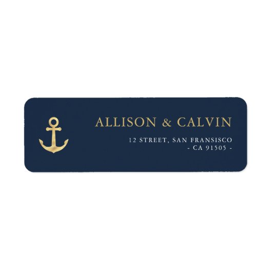 Étiquette de adresse marin moderne (Devant)