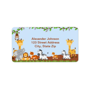 Étiquette de adresse mignon d'animaux de bébé d