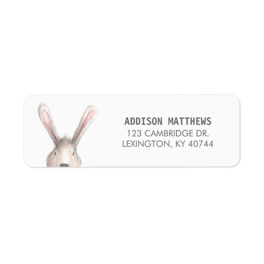 Étiquette de adresse mignon de retour de lapin