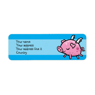 Étiquette de adresse mince de porc de vol