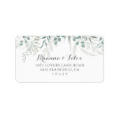 Étiquette de adresse minimaliste Eucalyptus mariag (Devant)