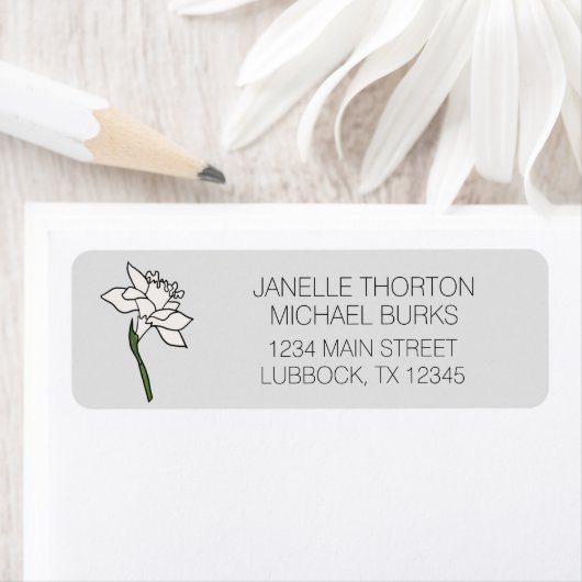 Étiquette de adresse minimaliste Narcisse (En situation)