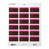 Étiquette de adresse mobile Sweet Hot Rose Elephan (Feuille entière)