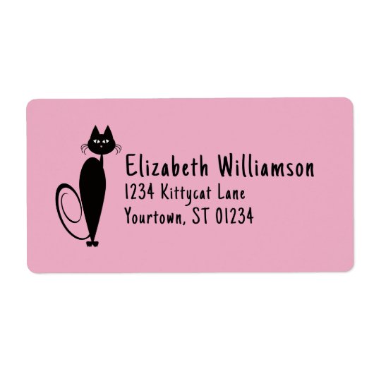 Étiquette de adresse Mod Black Kitty (Devant)