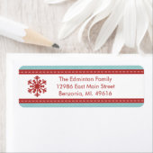 Étiquette de adresse Moderne Bleu Merry Petit Noël (En situation)