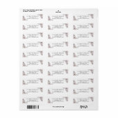 Étiquette de adresse moderne de fleurs rose pâle (Feuille entière)