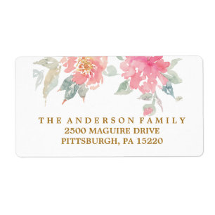 Étiquette de adresse MODERNE de retour de FLEUR