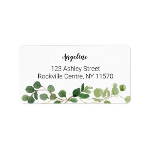 Étiquette de adresse moderne de verdure