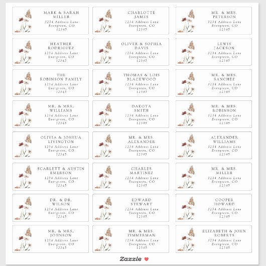 Étiquette de adresse moderne invité