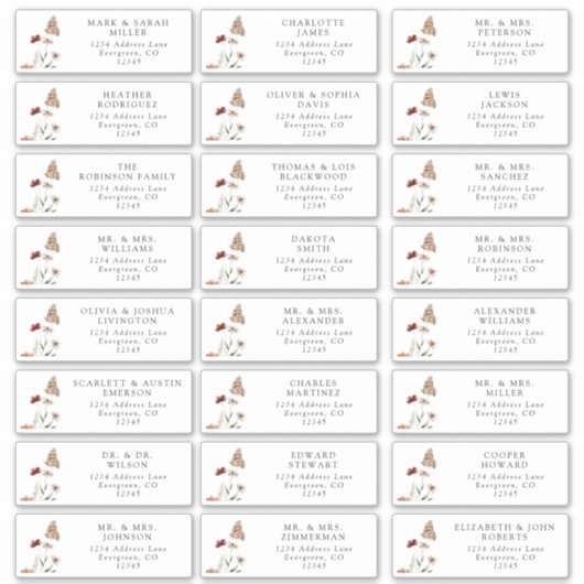 Étiquette de adresse moderne invité (Devant)