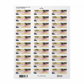 Étiquette de adresse moderne Pink Gold Navy (Feuille entière)