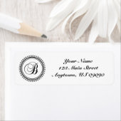 Étiquette de adresse Mongramme du cercle B (noir / (En situation)