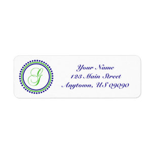Étiquette de adresse Mongramme du cercle de points