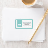 Étiquette de adresse Monogram Mint Green Designer (En situation)