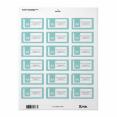 Étiquette de adresse Monogram Mint Green Designer (Feuille entière)