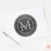 Étiquette de adresse monogramme en noir 2 (Enveloppe)