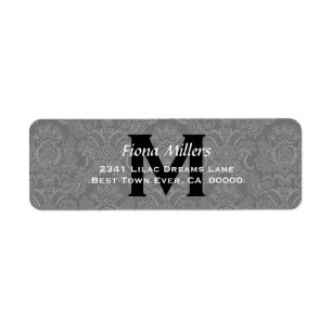 Étiquette de adresse Monogramme Mariage damassé gr