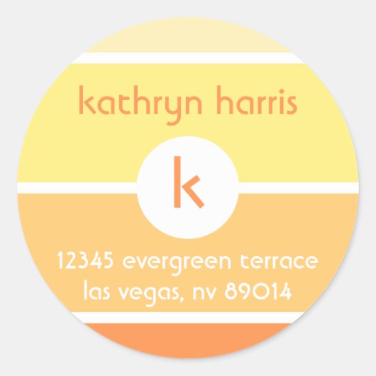 Étiquette de adresse monogramme moderne à puce de  (Devant)