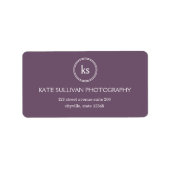 Étiquette de adresse Monogramme simple (Devant)