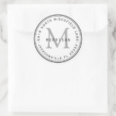 Étiquette de adresse monographique en blanc (Sac)