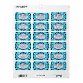 Étiquette de adresse Motif bleu tropical (Feuille entière)
