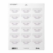 Étiquette de adresse Motif Classy Purple Check (Feuille entière)