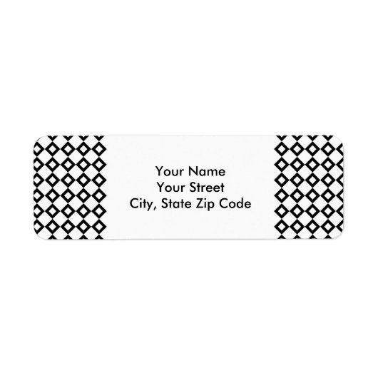 Étiquette de adresse Motif Diamant blanc et noir (Devant)
