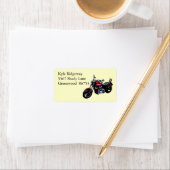 Étiquette de adresse moto rouge (En situation)