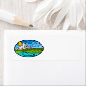 Étiquette de adresse Mt Hood (En situation)