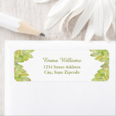 Étiquette de adresse naturel Feuille vert clair (En situation)