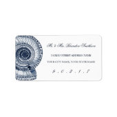 Étiquette de adresse Navy Blue Sea Shell (Devant)