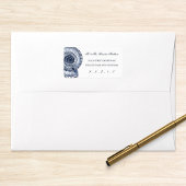 Étiquette de adresse Navy Blue Sea Shell