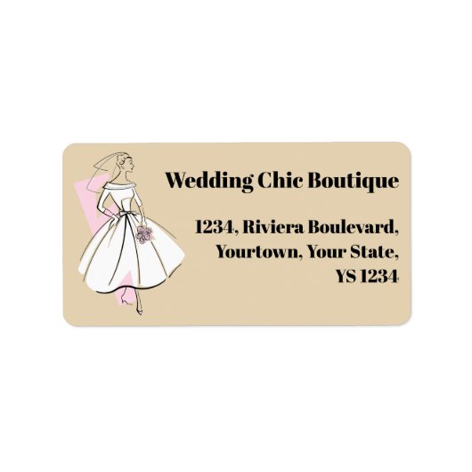 Étiquette de adresse neutre de mariée de mode (Devant)