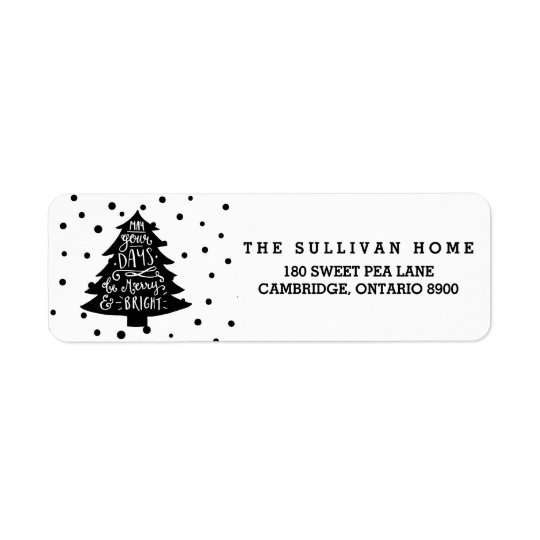Étiquette de adresse noir et blanc de motif de