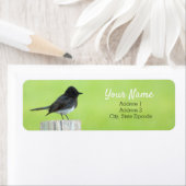 Étiquette de adresse noir Phoebe Bird (En situation)