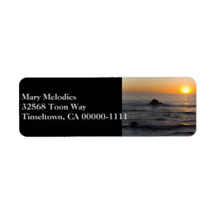 Étiquette de adresse noir San Simeon Sunset