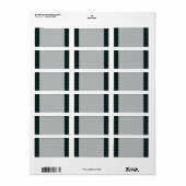 Étiquette de adresse noir Tartan noir (Feuille entière)