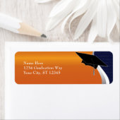 Étiquette de adresse Orange & Blue Graduation (En situation)