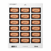 Étiquette de adresse - Orange d'Halloween avec bor (Feuille entière)