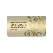 étiquette de adresse ornemental d'or (Devant)