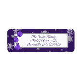 Étiquette de adresse ornements de Noël violet (Devant)
